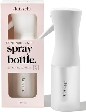 Kitsch Spray Bottle for Hair - Continuous Water Mister with Ultra Fine Mist for Hairstyling, Barbers, Salons, Cleaning, Plants, Versatile Spray Bottles - Made from Recycled Plastic - Black, 5 oz