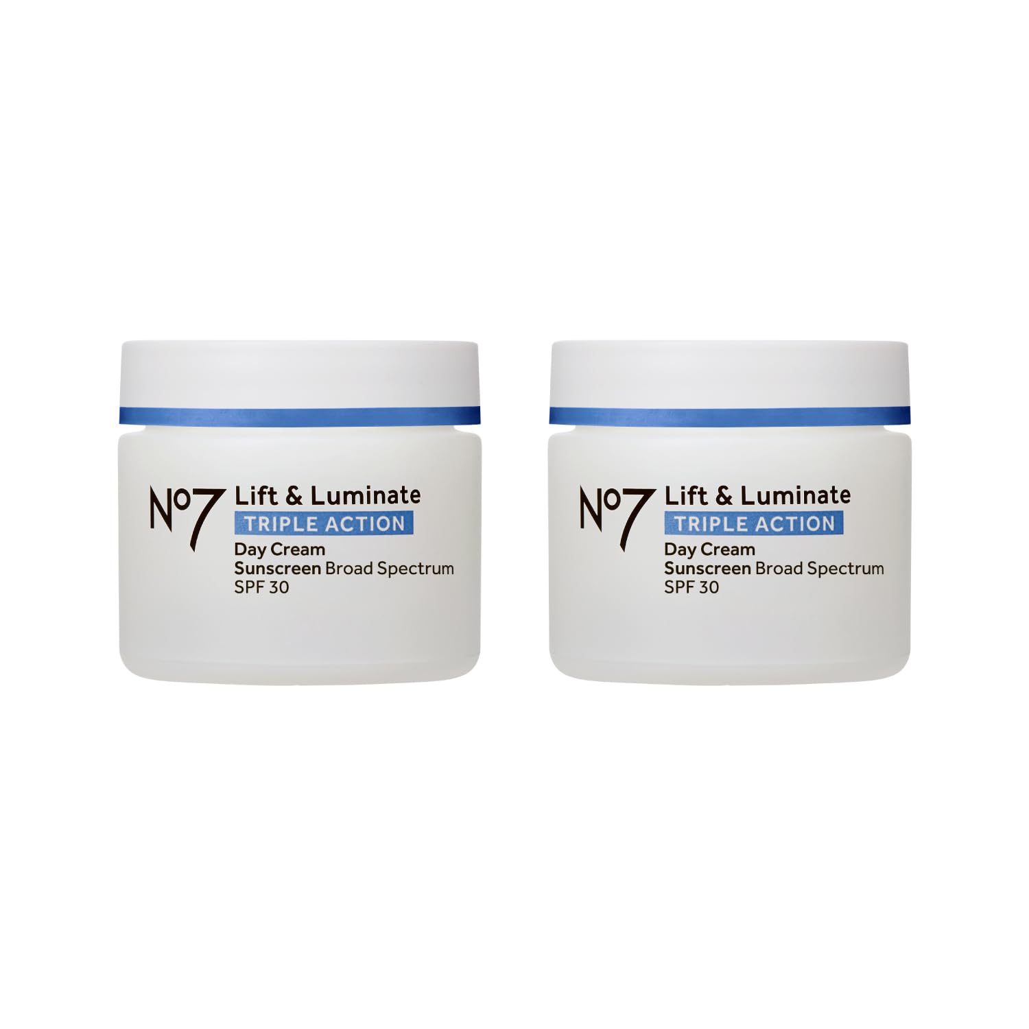 No7 Lift & Luminate Triple Action Day Cream - Anti-Aging Face Cream SPF 30, Hyaluronic Acid & Vitamin C - Visibly Firms Skin for Healthy Looking Radiance - Suitable for Sensitive Skin (1.69 Fl Oz)