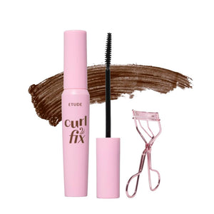 ETUDE Curl Fix Mascara #1 Black | A curl fix mascara that keeps fine eyelashes powerfully curled up for 24 hours by ETUDE's own Curl 24H Technology, Korean Makeup, Kbeauty, Perfect for Gift