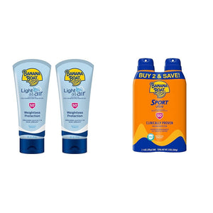 Banana Boat Light As Air Sunscreen Lotion SPF 50 Twin Pack | Lightweight & Non-Greasy Lotion Sunscreen SPF 50, Sunblock, Oxybenzone-Free, 6oz each