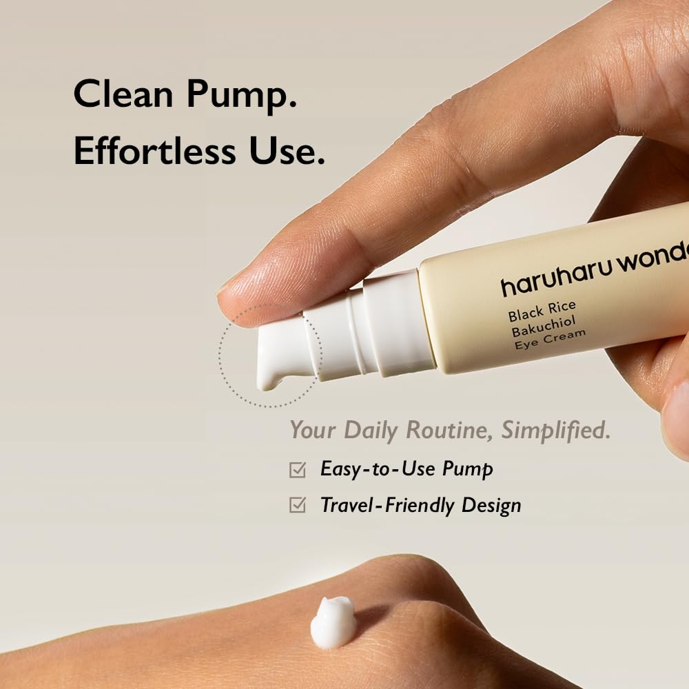[Haruharu Wonder] Black Rice Bakuchiol Eye Cream 0.67 fl.oz / 20ml | Anti-Aging, Wrinkle Care, Natural Retinol Alternative | Cruelty Free, EWG-Green