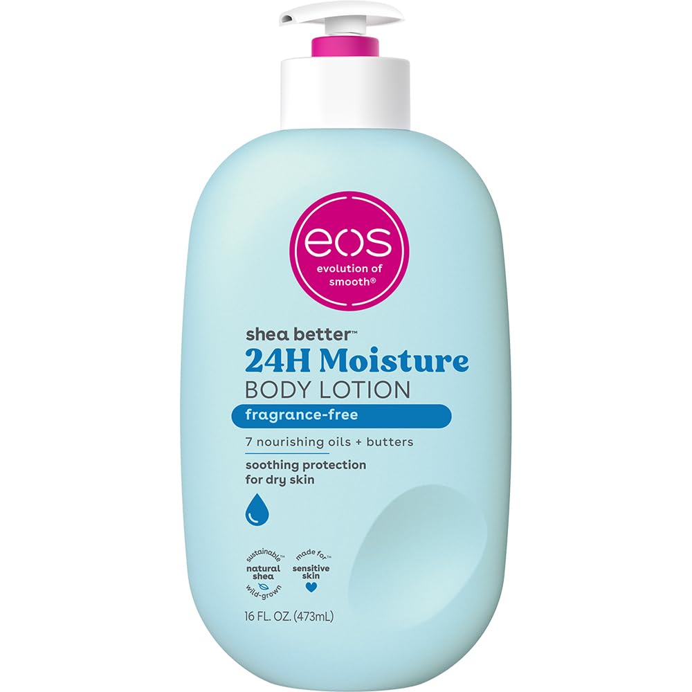 eos Shea Better Body Lotion- Vanilla Cashmere, 24-Hour Moisture Skin Care, Vegan, 16 fl oz