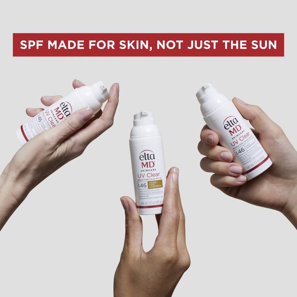EltaMD UV Clear Tinted Face Sunscreen, SPF 46 Oil- Free Tinted Sunscreen with Zinc Oxide, Dermatologist Recommended Sunscreen, 1.7 oz Pump