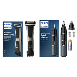 Philips Norelco Bodygroom 7000 Series, Showerproof Groin and Body Trimmer for Men, Precise Body Grooming, Adjustable Comb, Safe Even Below The Belt, 80 Min. Runtime, Model BG7030/49