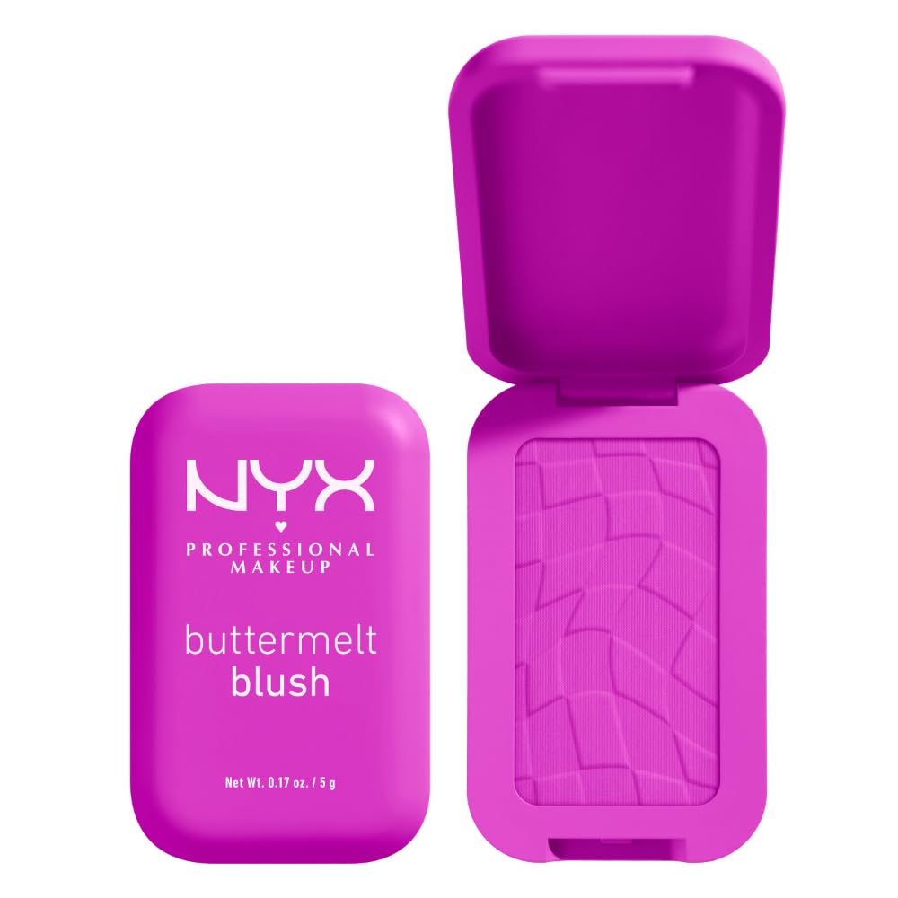 NYX PROFESSIONAL MAKEUP Buttermelt Powder Blush, Fade and Transfer-Resistant Blush, Up to 12HR Make Up Wear, Vegan Formula - Back And Butta