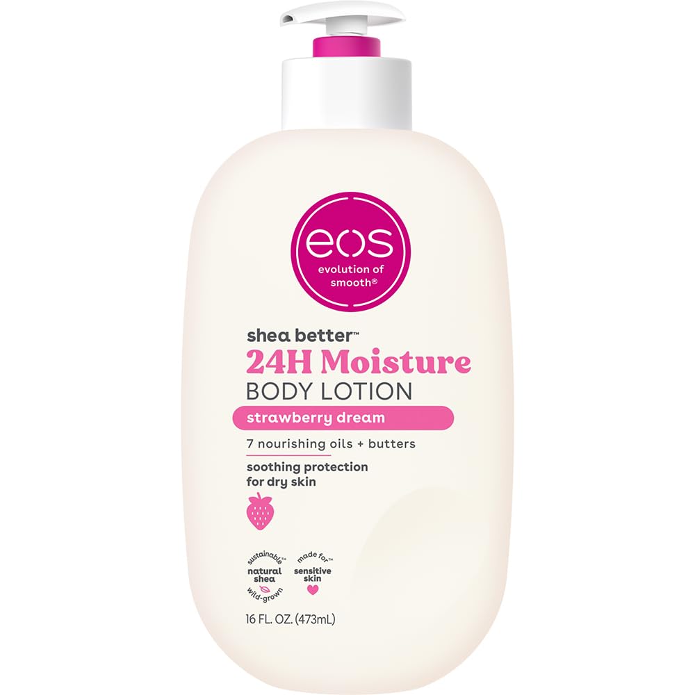 eos Shea Better Body Lotion- Vanilla Cashmere, 24-Hour Moisture Skin Care, Vegan, 16 fl oz
