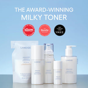 LANEIGE Cream Skin Refillable Toner & Moisturizer with Ceramides and Peptides: Korean Milky Toner, Amino Acid, Nourish, Hydrate, Barrier-Boosting, Visibly Firm