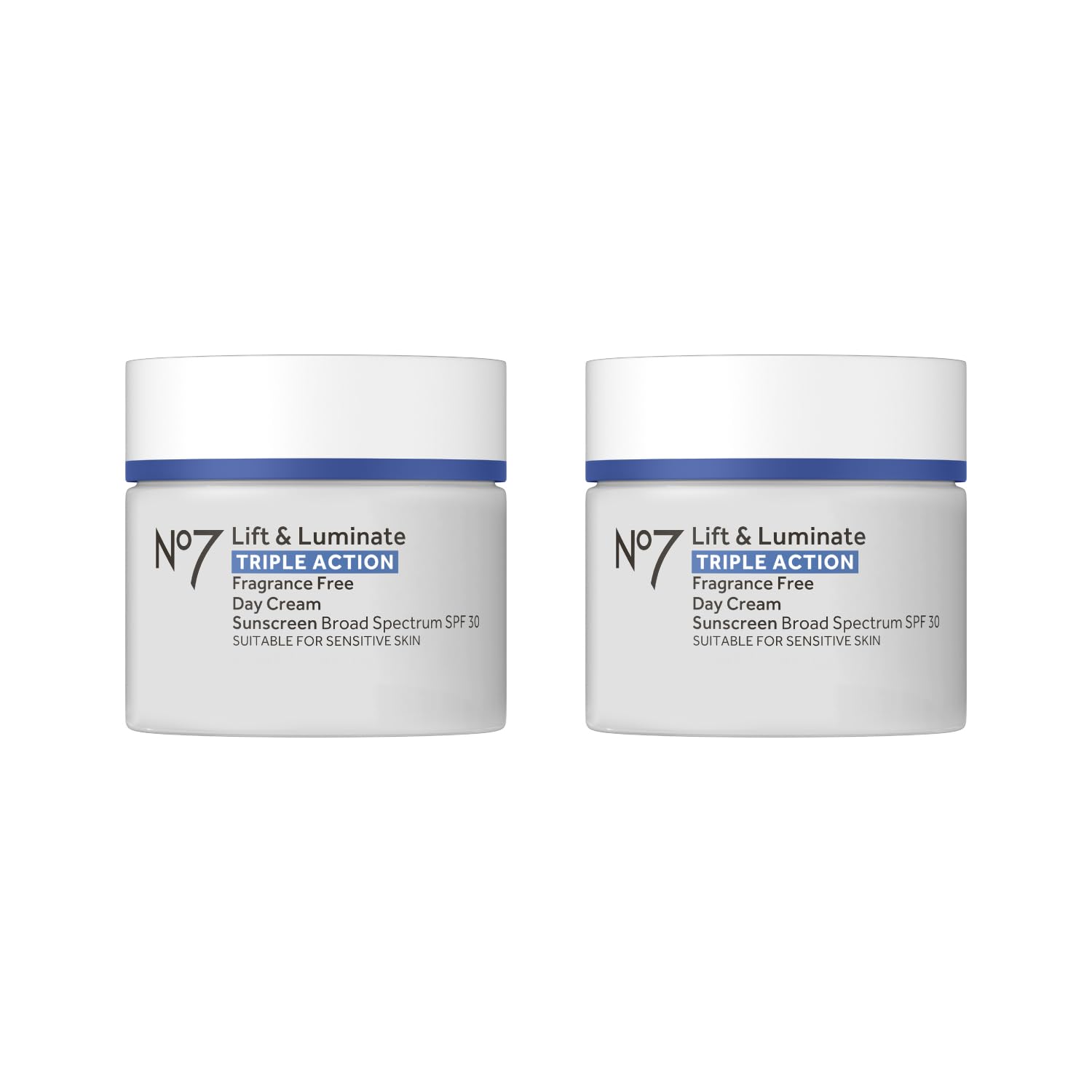 No7 Lift & Luminate Triple Action Day Cream - Anti-Aging Face Cream SPF 30, Hyaluronic Acid & Vitamin C - Visibly Firms Skin for Healthy Looking Radiance - Suitable for Sensitive Skin (1.69 Fl Oz)