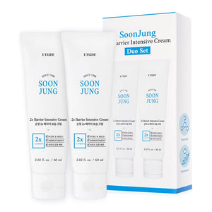 ETUDE SoonJung 2x Barrier Intensive Cream 60ml (21AD) | Hypoallergenic Shea Butter Hydrating Facial Cream for Sensitive Skin, Water-oil Balance & Panthenol for Damaged Skin | Korean Skin Care