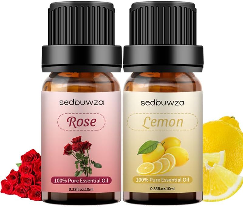 Sedbuwza Rose Essential Oil, 100% Pure Organic Rose Fragrance Oil for Diffuser, Humidifier, Soap, Candle, Perfume - 10ml