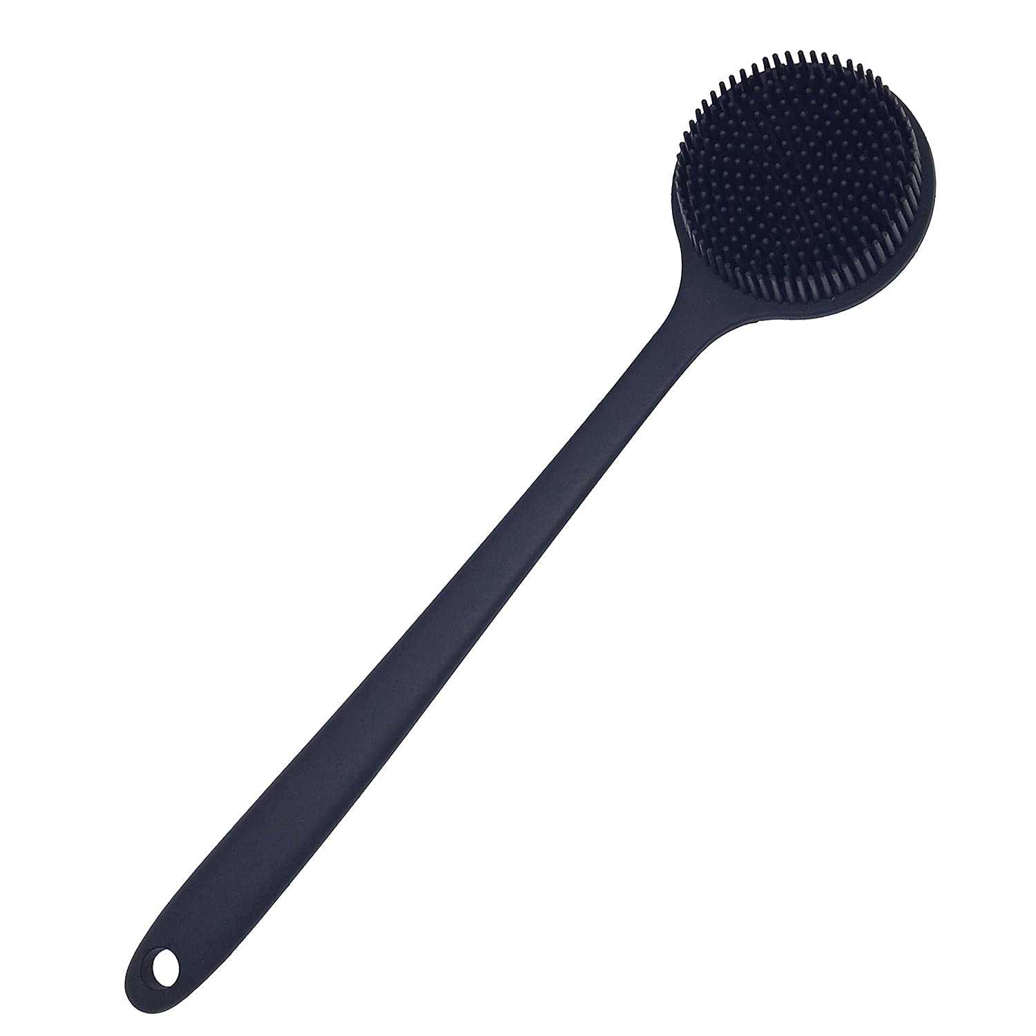 DNC Silicone Back Scrubber for Shower Bath Body Brush with Long Handle (Gray)