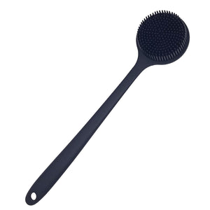 DNC Silicone Back Scrubber for Shower Bath Body Brush with Long Handle (Gray)
