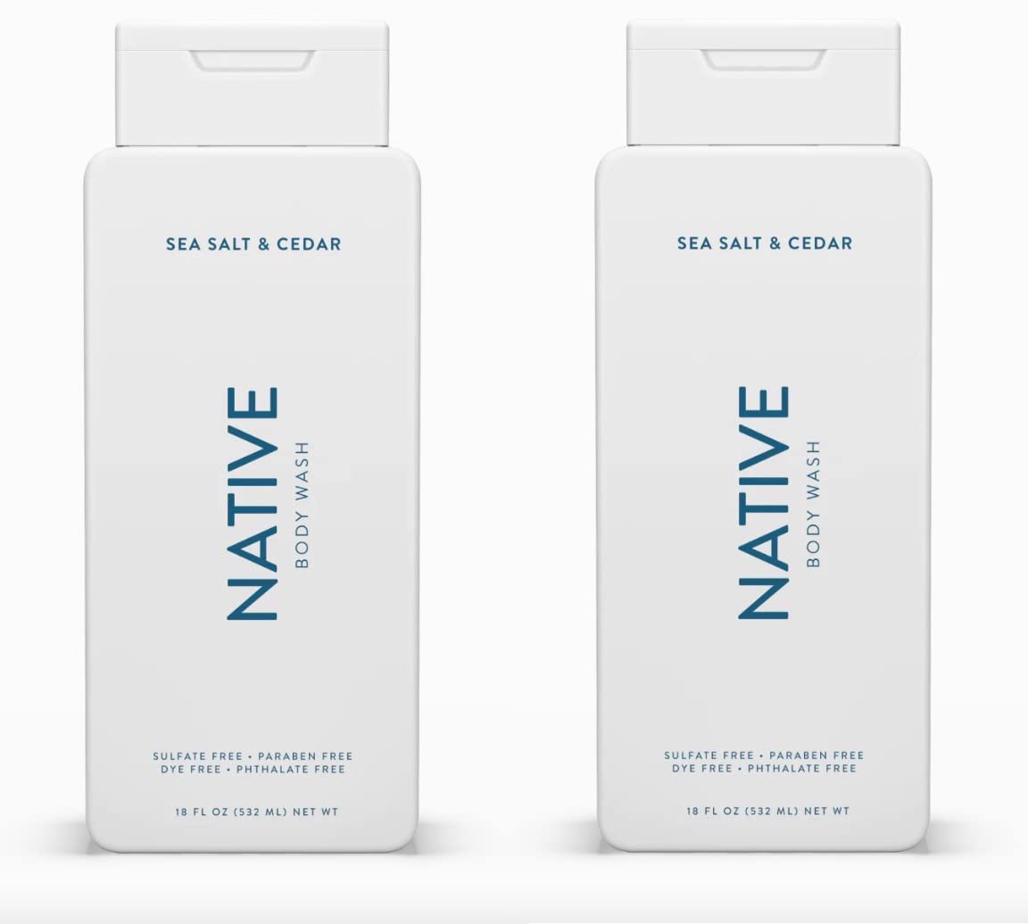 Native Body Wash Contains Naturally Derived Ingredients | For Women & Men, Sulfate, Paraben, & Dye Free Leaving Skin Soft and Hydrated | Eucalyptus & Mint 18 oz - 2 Pk