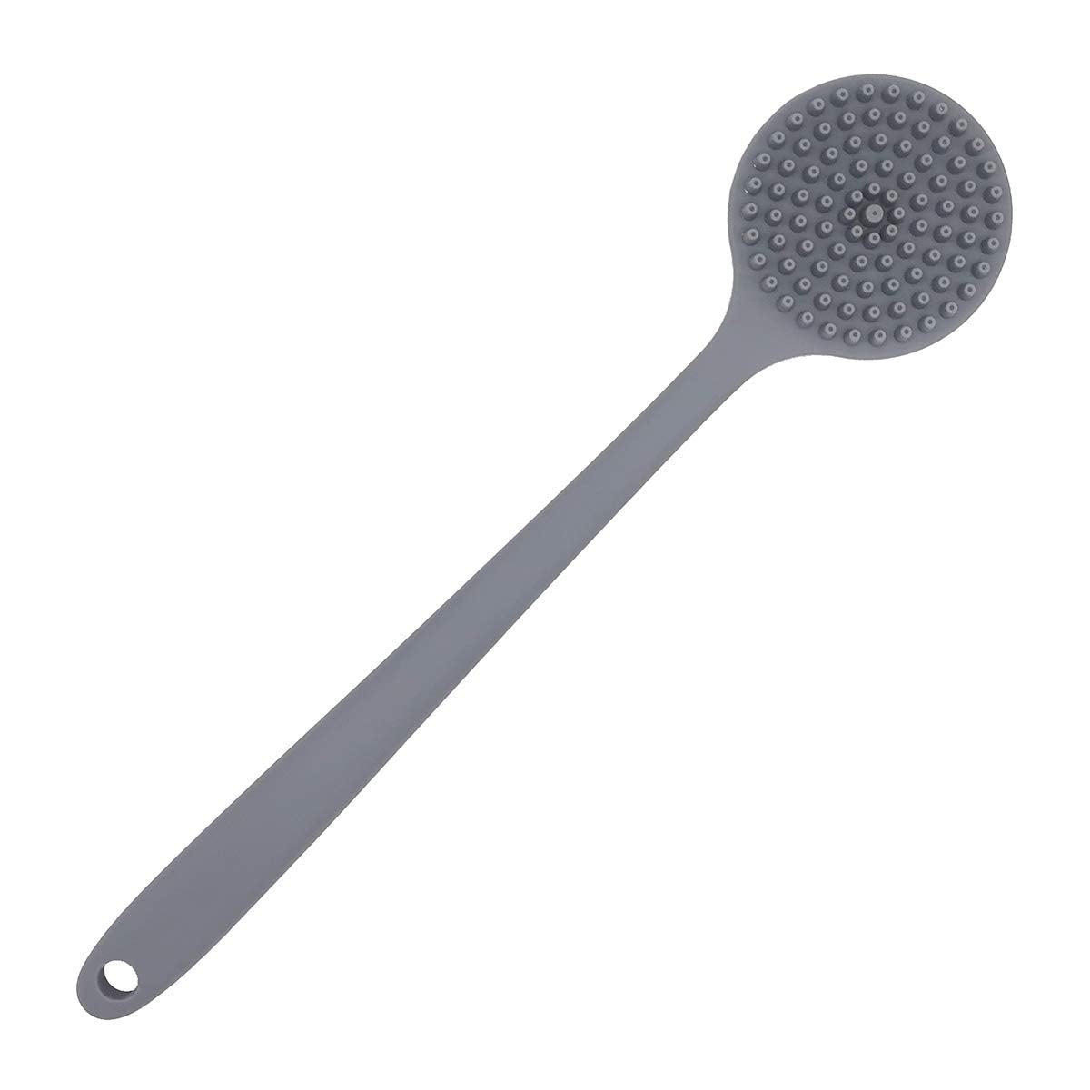 DNC Silicone Back Scrubber for Shower Bath Body Brush with Long Handle (Gray)