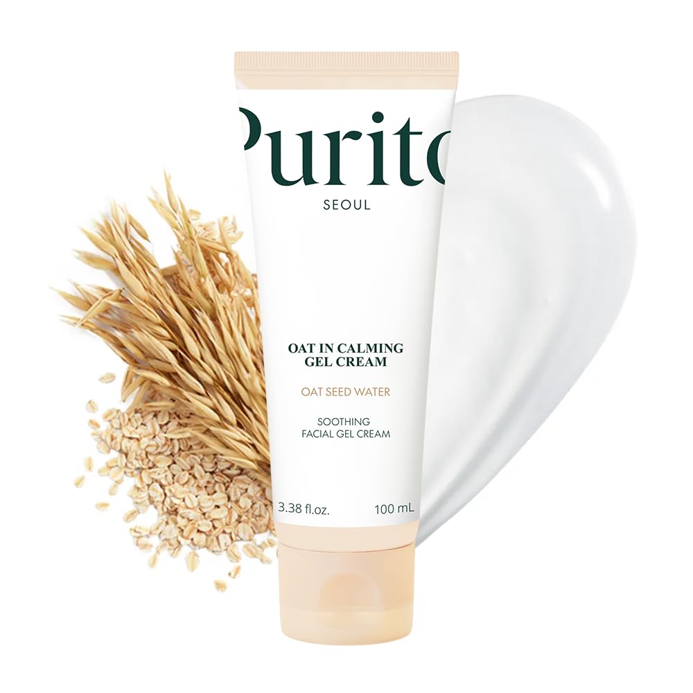 PURITO Oat In Calming Gel Cream, Oat Seed Water for Hydration & Soothing, Lightweight, Non-Sticky Moisturizer for Sensitive Skin, Non-Comedogenic, Fragrance-Free, Korean Skincare, 50 ml 1.69 fl.oz
