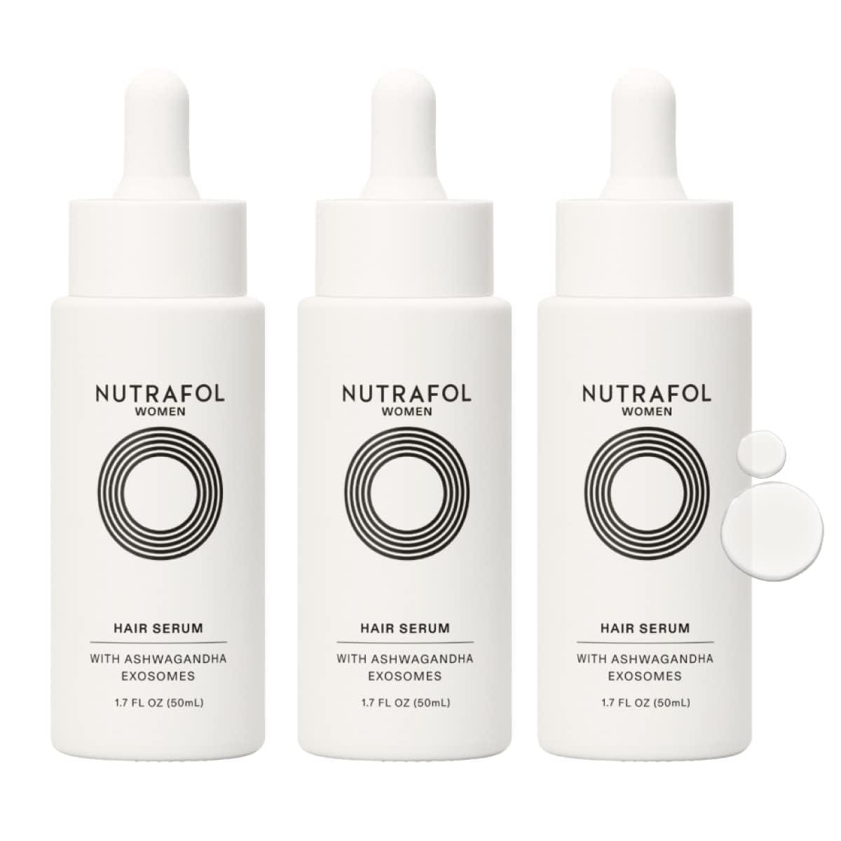 Nutrafol Women's Hair Serum, Supports Visibly Thicker and Stronger Hair, Vegan, Lightweight and Fast-Absorbing