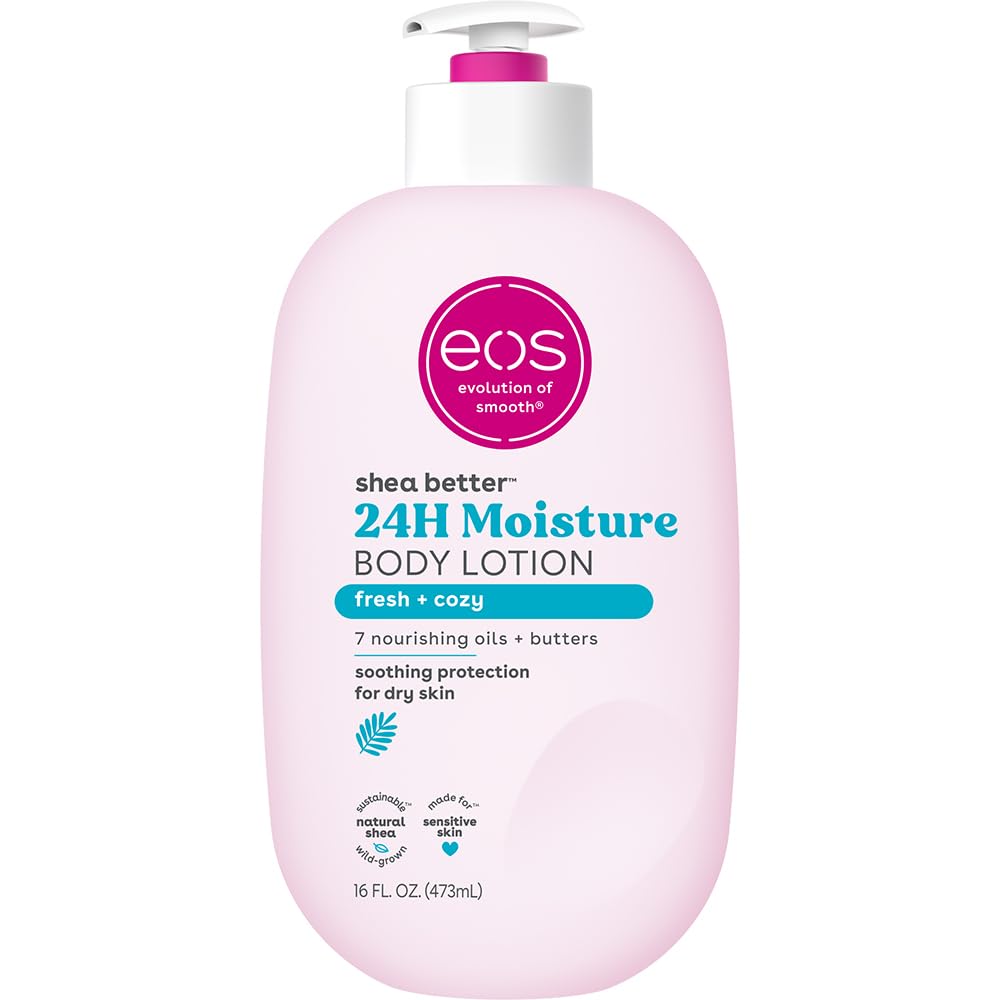 eos Shea Better Body Lotion- Vanilla Cashmere, 24-Hour Moisture Skin Care, Vegan, 16 fl oz