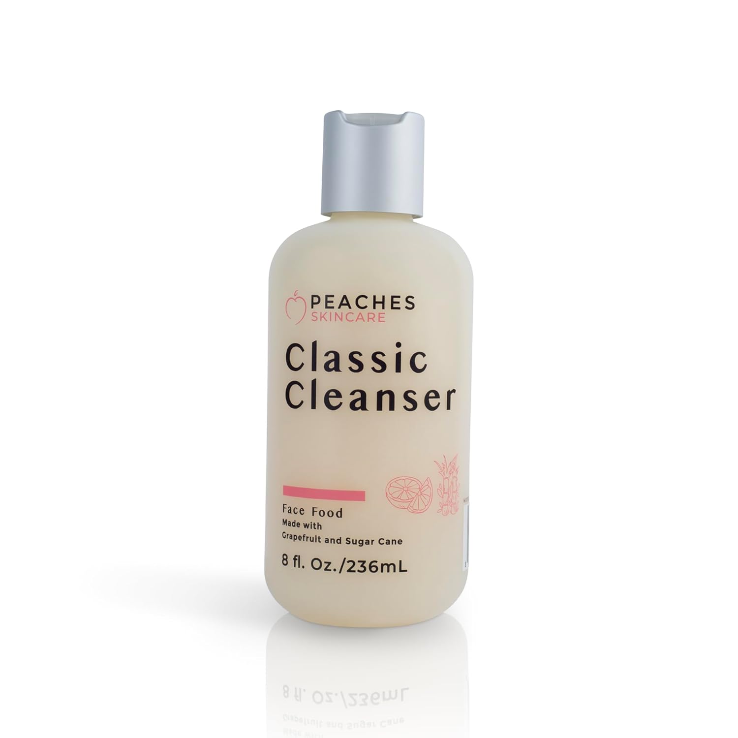 Hydrating Facial Cleanser – Gentle Daily Face Wash with Grapefruit, Sugar Cane, and Gotu Kola – Lightly Exfoliating Vegan Formula for All Skin Types – Classic Cleanser (8 oz)
