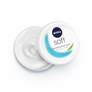 NIVEA Soft Refreshingly Soft Moisturizing Cream, Lightweight Body Moisturizer for Face, Body and Hands, Body Cream Enriched with Jojoba Oil and Vitamin E, 16 Oz Jar