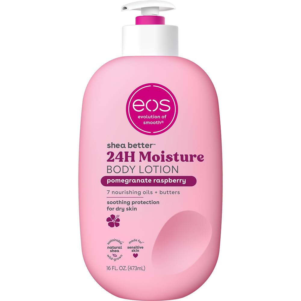 eos Shea Better Body Lotion- Vanilla Cashmere, 24-Hour Moisture Skin Care, Vegan, 16 fl oz