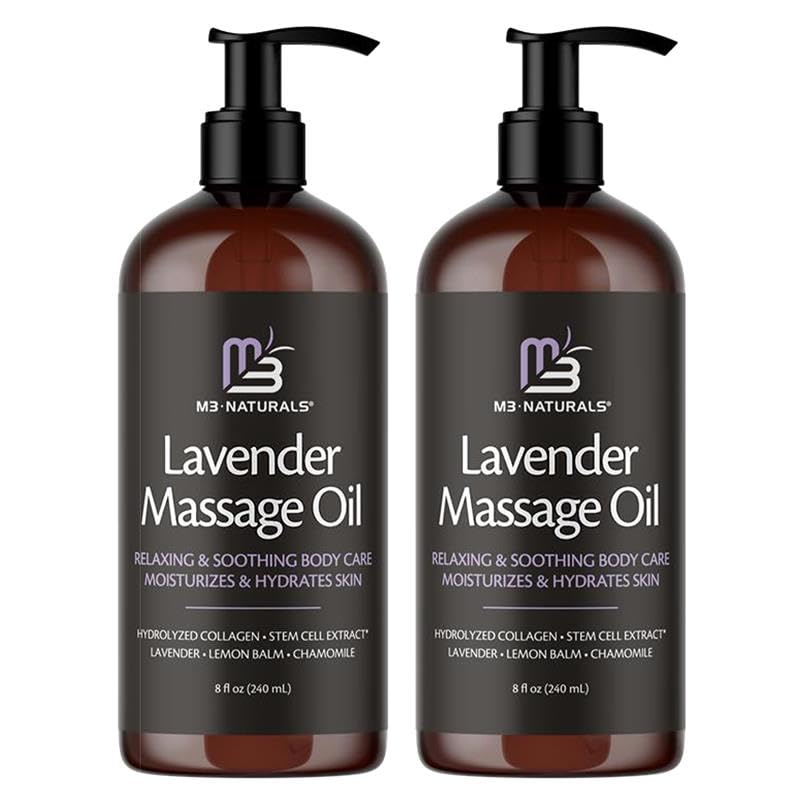 M3 Naturals Firming Body Massage Oil with Collagen & Stem Cell – Helps Smooth The Appearance of Cellulite & Improve Skin Texture – Refreshing Aromatherapy Body Oil for Legs & Full Body – 8 Fl Oz