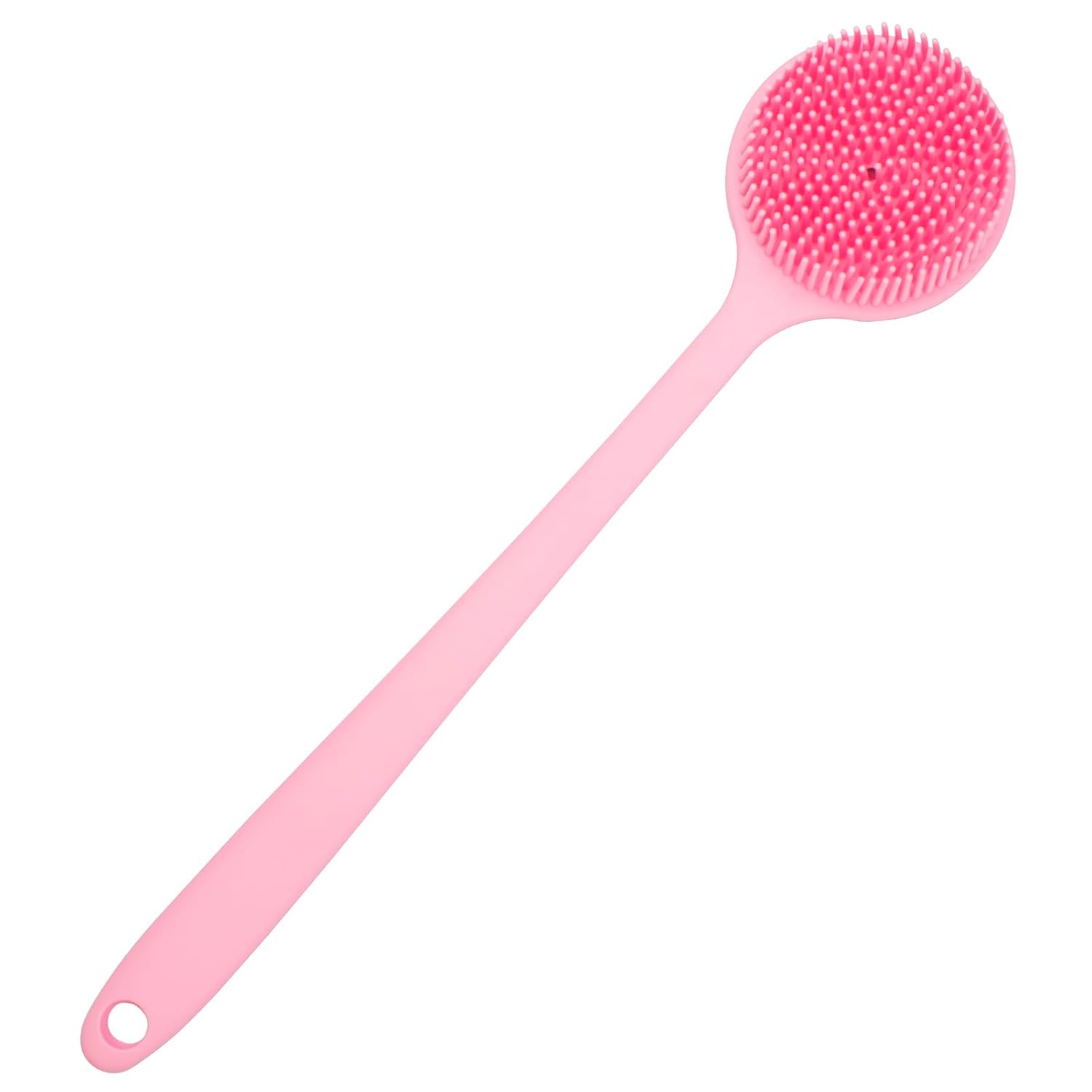 DNC Silicone Back Scrubber for Shower Bath Body Brush with Long Handle (Gray)