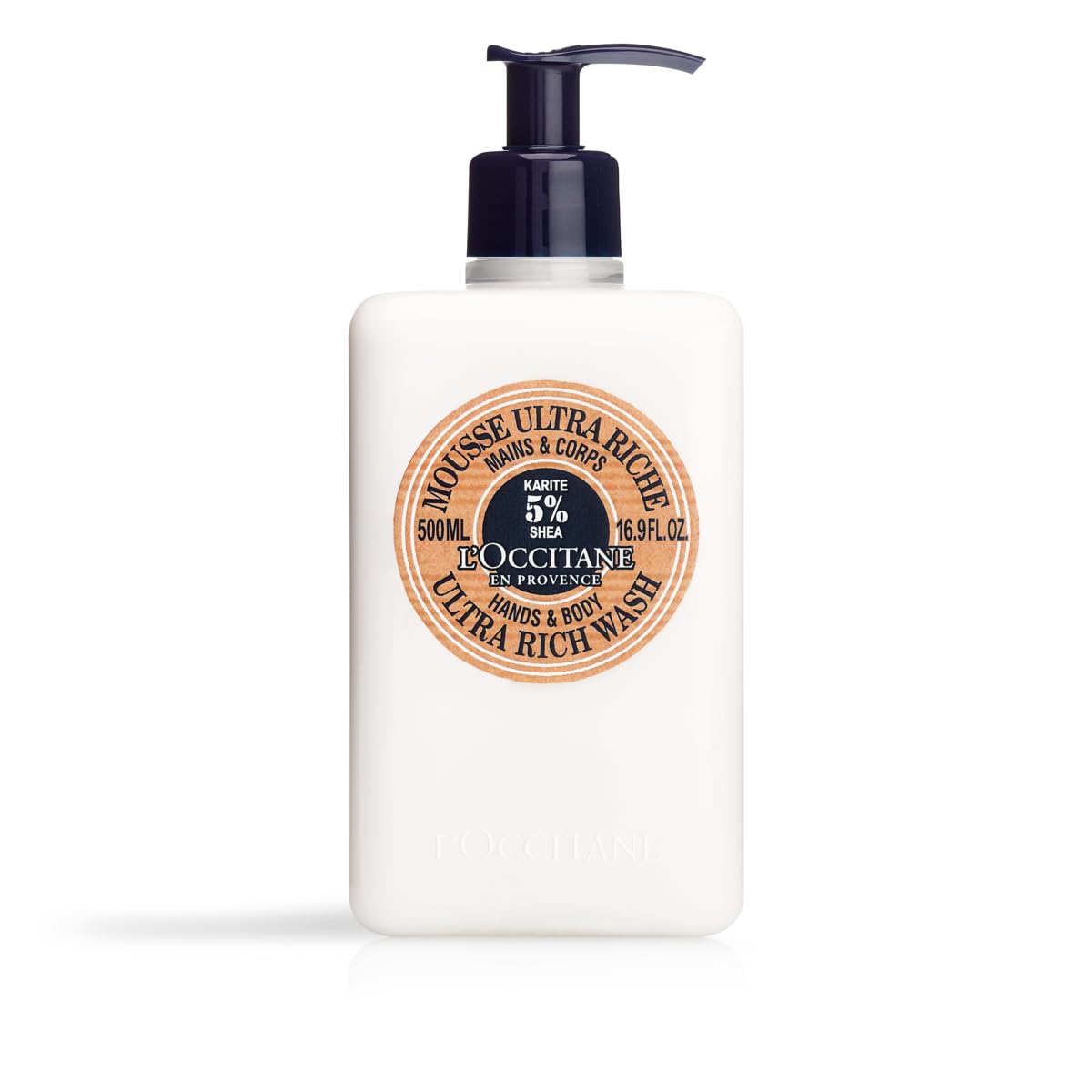 L'Occitane Shea Hands & Body Ultra Rich Wash: Cleanse, Soften, Gentle Foaming Cream, Classic Shea Scent, Prevent Dryness, With 5% Shea Butter, Refill Available