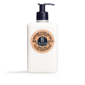 L'Occitane Shea Hands & Body Ultra Rich Wash: Cleanse, Soften, Gentle Foaming Cream, Classic Shea Scent, Prevent Dryness, With 5% Shea Butter, Refill Available
