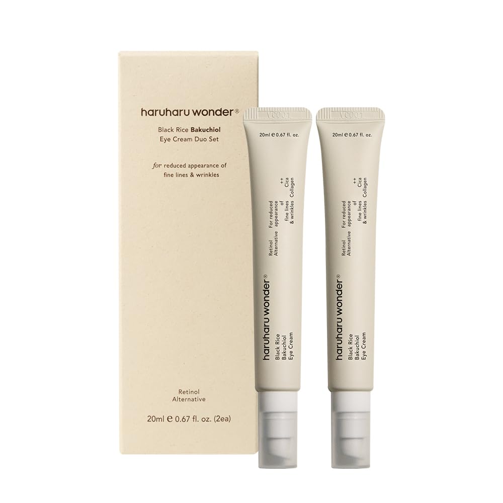 [Haruharu Wonder] Black Rice Bakuchiol Eye Cream 0.67 fl.oz / 20ml | Anti-Aging, Wrinkle Care, Natural Retinol Alternative | Cruelty Free, EWG-Green