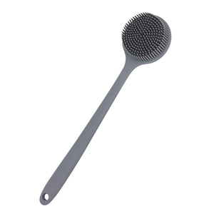 DNC Silicone Back Scrubber for Shower Bath Body Brush with Long Handle (Gray)