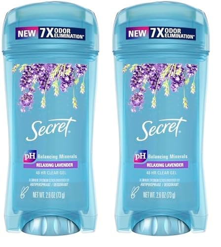Secret Fresh Antiperspirant Deodorant for Women, 72hr Breathable Sweat & Odor Protection, Instant Freshness & Gentle, PH Balancing Minerals, Clear Gel, Relaxing Lavender Scent, 2.6 oz