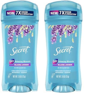 Secret Fresh Antiperspirant Deodorant for Women, 72hr Breathable Sweat & Odor Protection, Instant Freshness & Gentle, PH Balancing Minerals, Clear Gel, Relaxing Lavender Scent, 2.6 oz