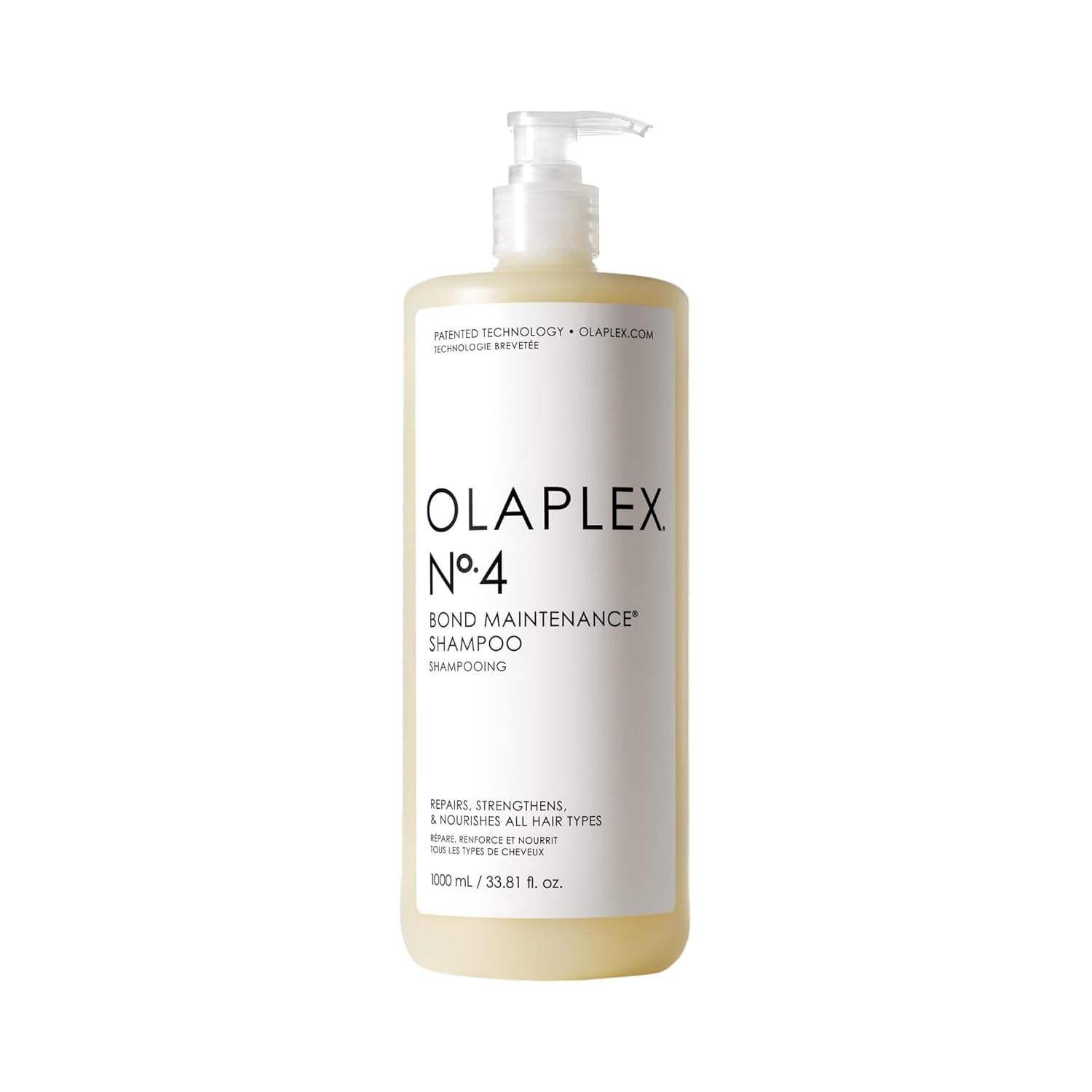 Olaplex No. 4 Bond Maintenance Shampoo, Repairs, Strengthens, & Nourishes All Hair Types, Adds Shine & Leaves Hair Feeling Soft, 8.5 fl oz