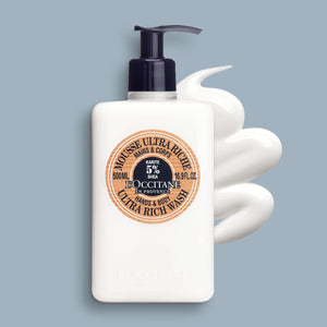 L'Occitane Shea Hands & Body Ultra Rich Wash: Cleanse, Soften, Gentle Foaming Cream, Classic Shea Scent, Prevent Dryness, With 5% Shea Butter, Refill Available