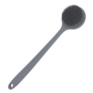 DNC Silicone Back Scrubber for Shower Bath Body Brush with Long Handle (Gray)