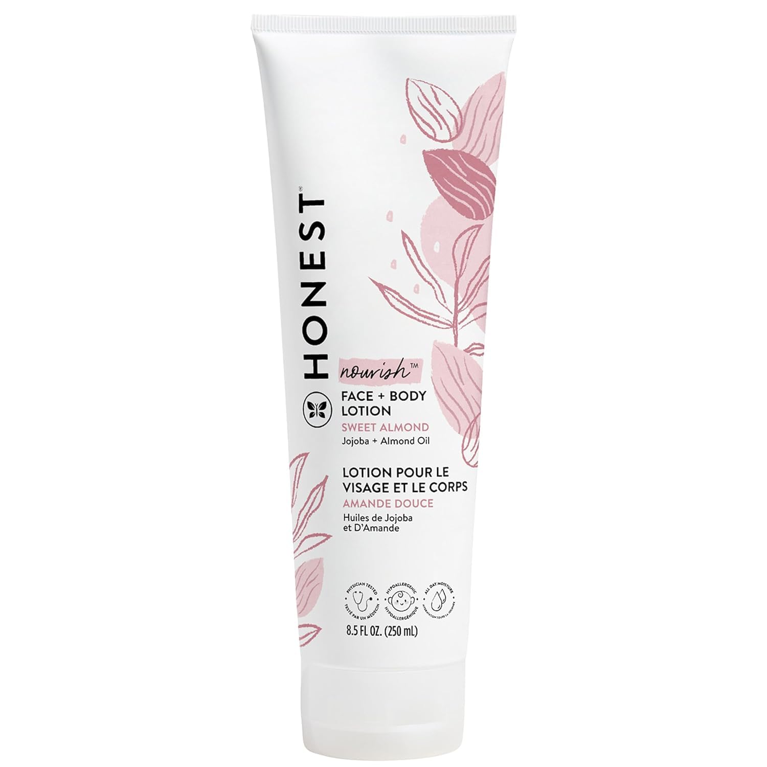 The Honest Company Hydrating Face + Body Lotion | Fast Absorbing, Naturally Derived, Hypoallergenic | Fragrance Free Sensitive, 8.5 fl oz