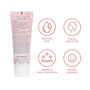 pūrlisse Ageless Glow Serum BB Cream SPF 40 - Korean Glow BB Cream with SPF Enriched with Bakuchiol & Vitamin C to Help Improve Firmness & Reduce Wrinkles for Dewy Skin - Medium Warm (1.4 oz)