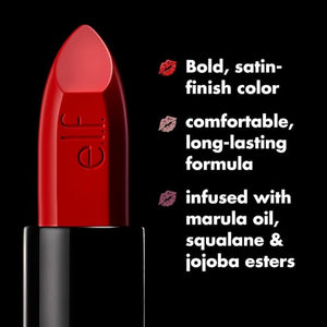 e.l.f. O Face Satin Lipstick, Richly Pigmented, Nourishing & Long-Lasting Creamy Lipstick, Infused With Jojoba, Vegan & Cruelty-Free, Standing Ovation
