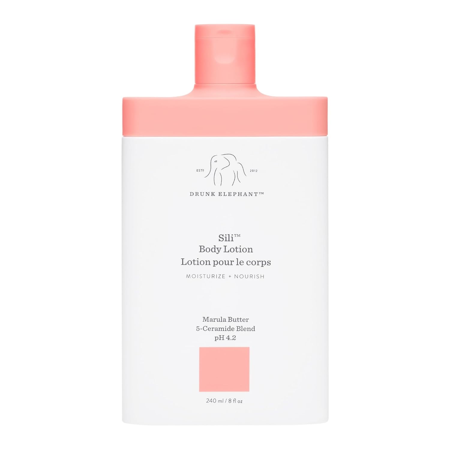 Drunk Elephant Sili Body Lotion - 240 ml/8 fl oz - Lightweight Daily Lotion - Clean Clinical Skincare - Cruelty-Free - Dermatologist Tested - Free of Essential Oils, Silicones, and Fragrance