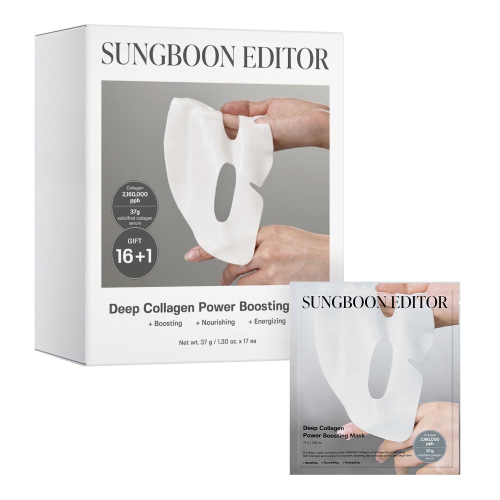 SUNGBOON EDITOR Deep Collagen Niacin-Vita C Overnight Mask 37gx4ea | Real Collagen 2,160,000PPB with Niacinamide & Vitamin C | Hydrating Face Mask for Glass Skin | Korean Skincare Routine
