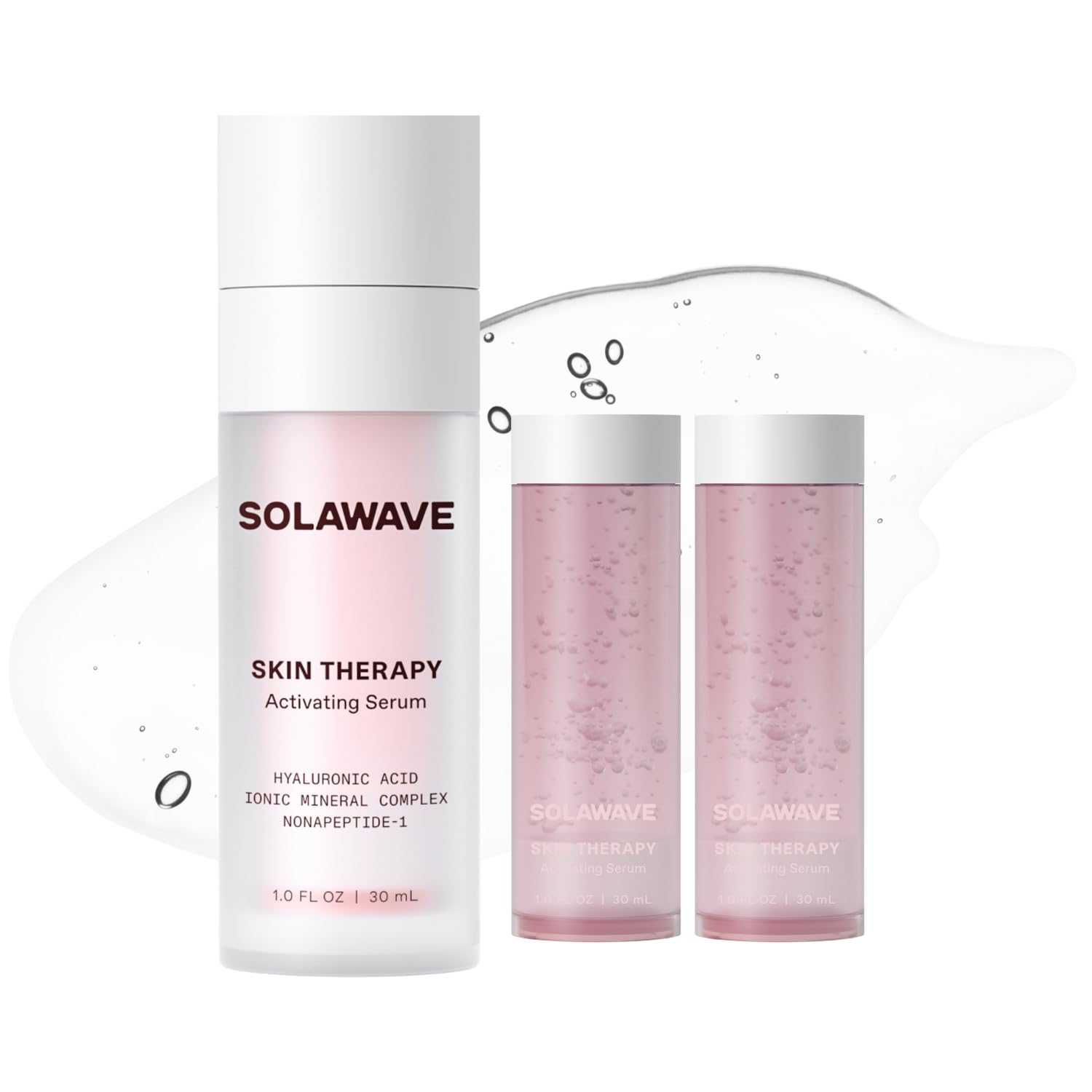 SolaWave Skin Therapy Activating Serum with 1 Refill | Enhance Red Light Therapy Wand Results | Hydrating Skincare for Microcurrent Galvanic Current (2-Pack)