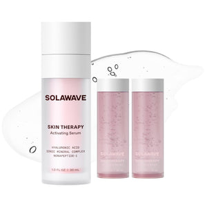 SolaWave Skin Therapy Activating Serum with 1 Refill | Enhance Red Light Therapy Wand Results | Hydrating Skincare for Microcurrent Galvanic Current (2-Pack)