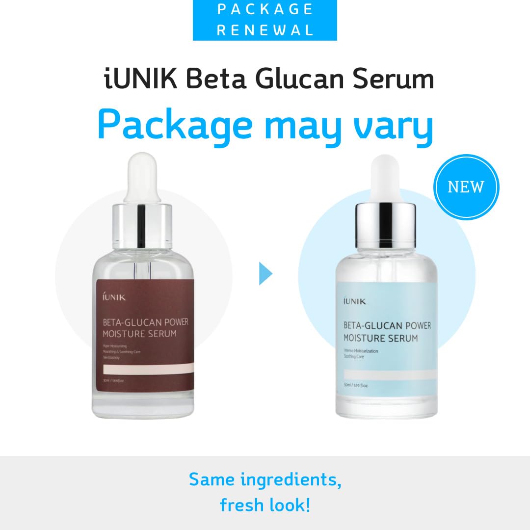 IUNIK Beta-Glucan Power Deep Moisture Vegan Serum – Intense Hydration with Mushroom & Yeast Extracts, 50ml