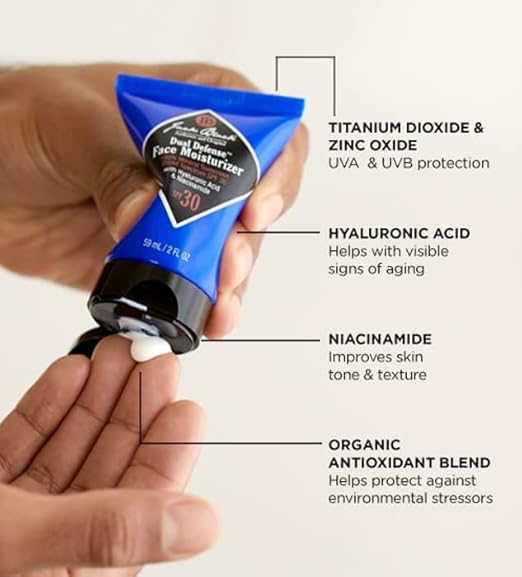 Jack Black Dual Defense™ Face Moisturizer- 100% Mineral Sunscreen Broad-Spectrum SPF 30