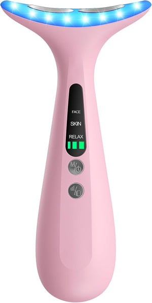 Facial and Neck Massager for Face, Neck - Skin Lifting & Firming - Wrinkle & Dark Circle Reducer - at Home Skin Care Face Sculpting Tool and Neck Massager-White