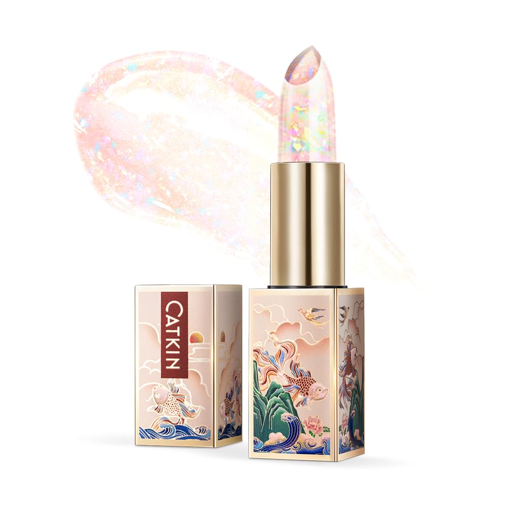 CATKIN Lip Balm Color Tinted Lip Stain Ultra Hydrating Moistrurizer Chapstick with Vitamin E Nourishing For Cracked & Dry Lips 0.12 oz C06 Camellia