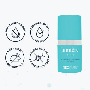 Neocutis Lumiere Firm - Illuminating and Tightening, Anti-Aging Eye Cream - Brighten, Hydrate, and Soothe - for Dark Circles, Puffiness, and Wrinkle Prevention - Travel-Friendly - 15 ml/0.5 fl oz.
