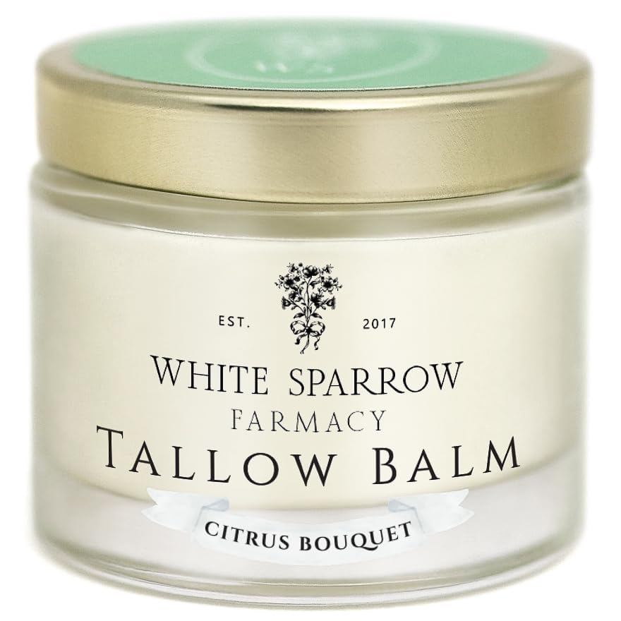 Organic Grass Fed Tallow Balm - (Citrus Bouquet) Organic Tallow from Grass Fed Cows & All Organic ingredients. For Face and Body. (2.0 oz)…