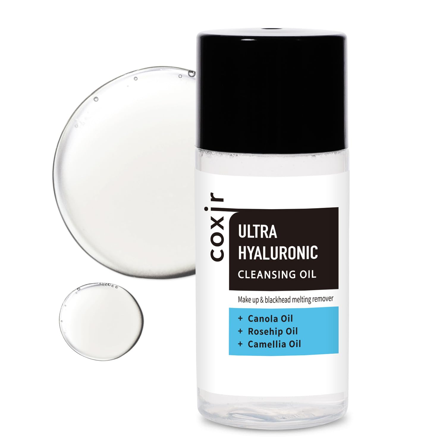 coxir ULTRA HYALURONIC CLEANSING OIL l Gentle Korean Facial Cleanser, Blackhead, Makeup Removal with Hyaluronic Acid, Plant-based oils, No Mineral Oil [5.07 Fl.oz(pack of 1)]