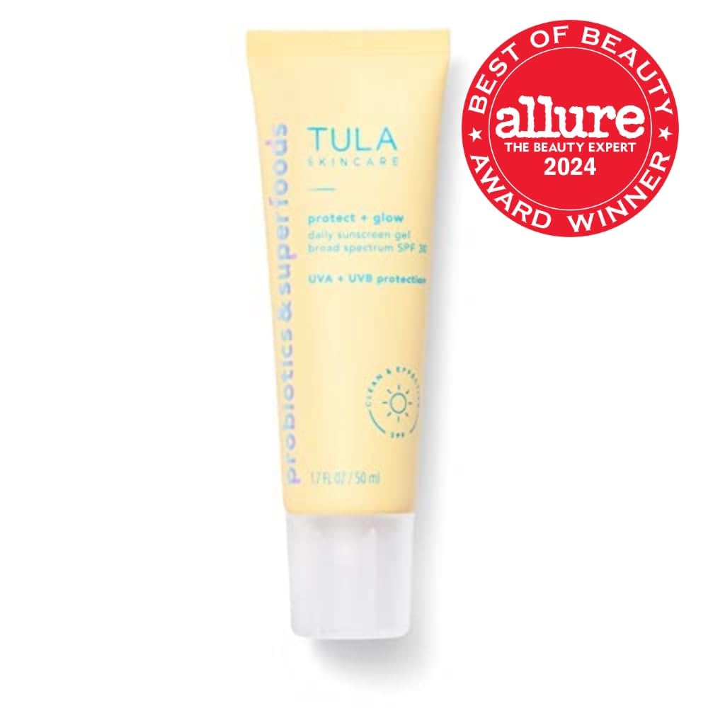 TULA Skin Care Protect + Glow Daily Sunscreen Stick Gel Broad Spectrum SPF 30 - Skincare-First, Non-Greasy, Non-Comedogenic & Reef-Safe with Pollution & Blue Light Protection, Supersize, 3.38 oz